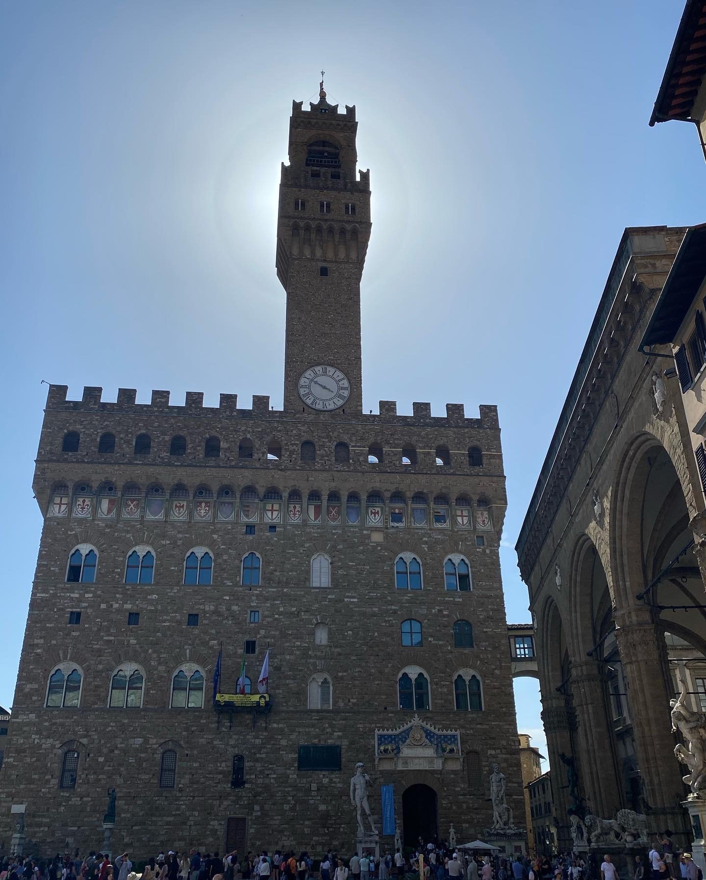 Palazzo Vecchio with its bell tower in Piazza della Signoria