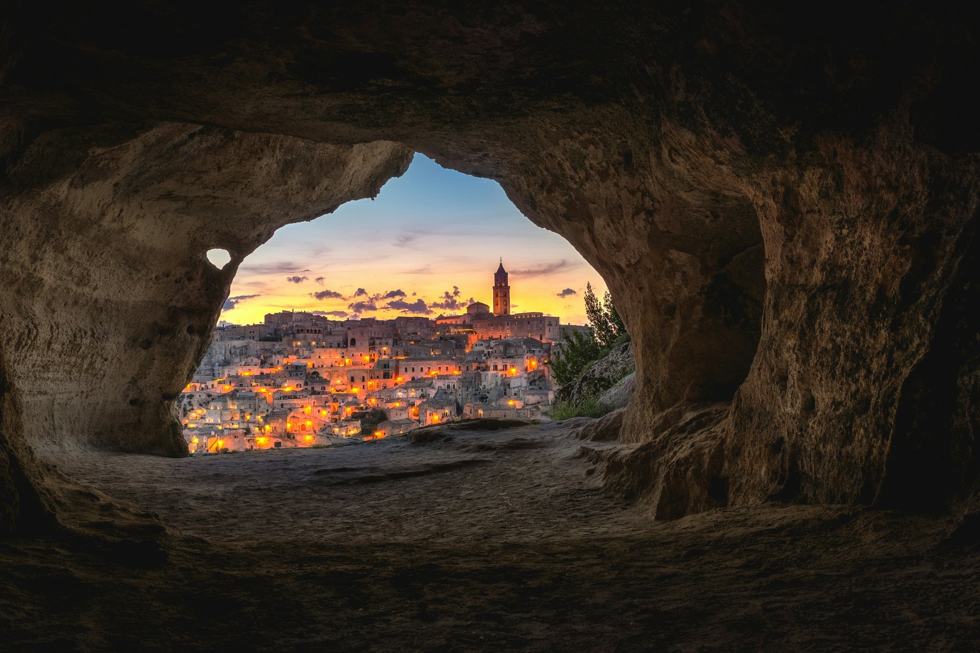 The Sassi of Matera at golden hour