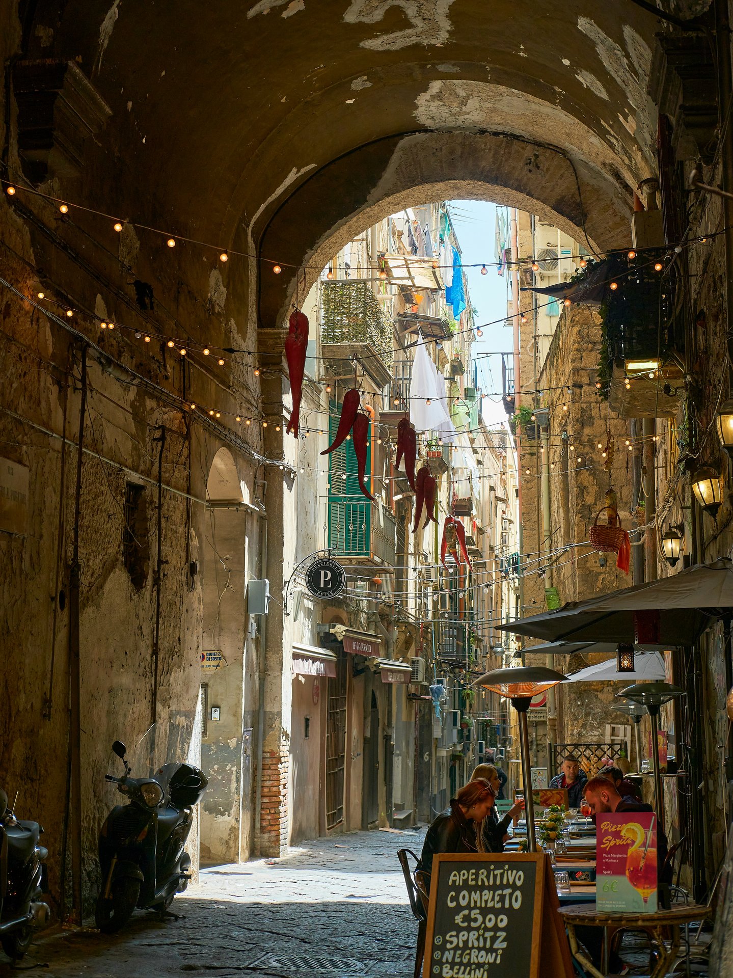 A vaulted alley in the Quartieri Spagnoli, Naples