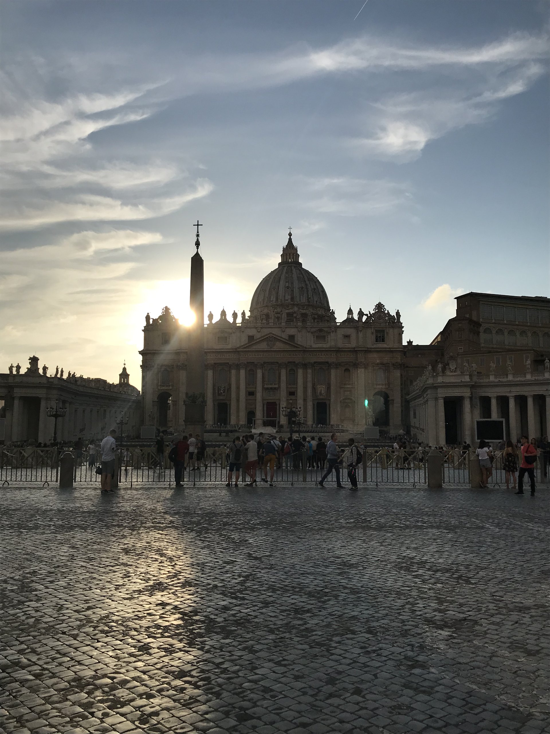 Vatican City and St Peter's Basilica at sunset