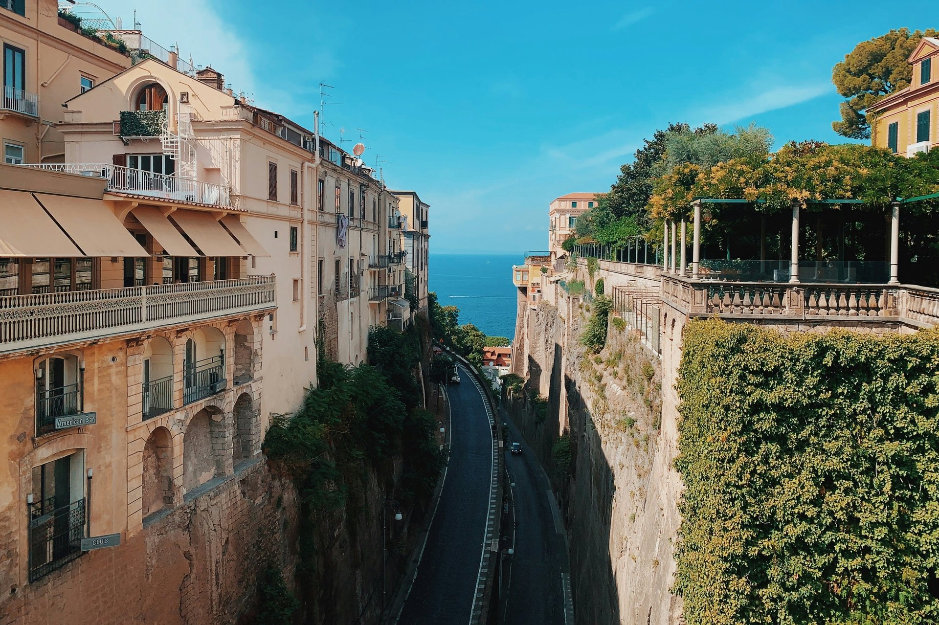 Sorrento's clifftop buildings above the Tyrrhenian Sea